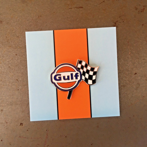 Gulf racing checkered flag - gulf,